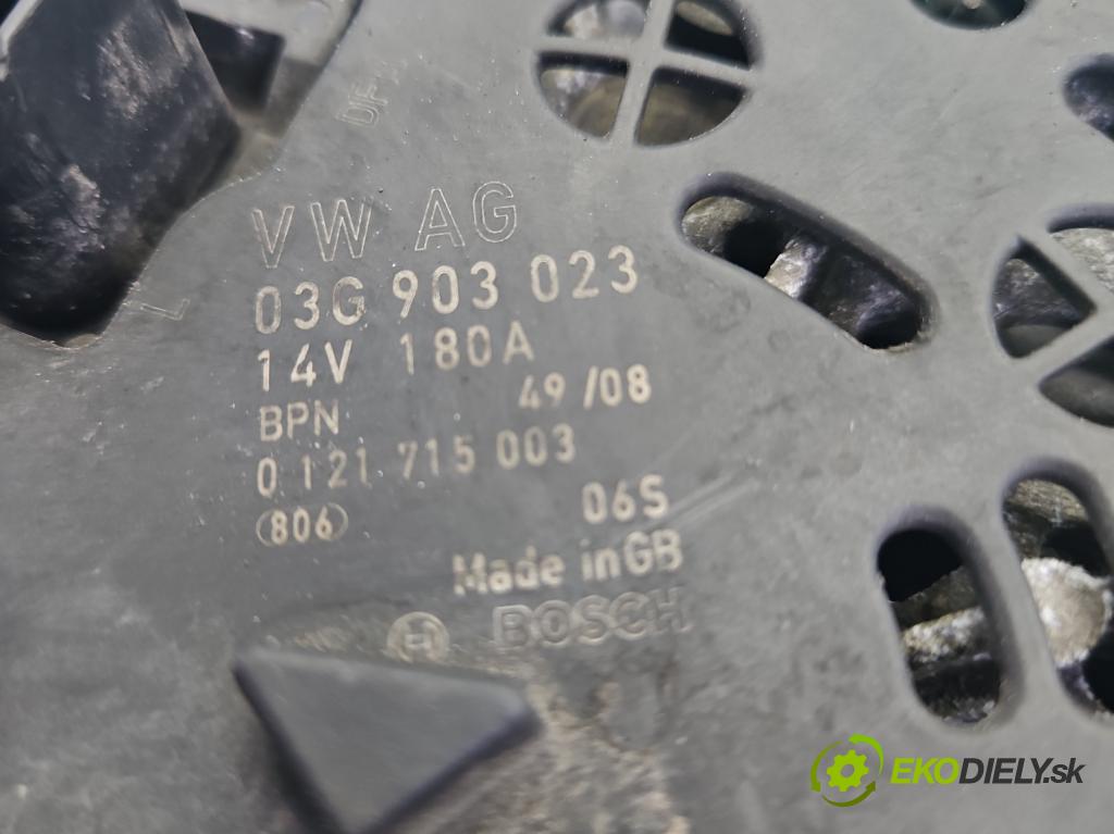 Vw Passat B6 2005-2010 2.0 tdi 170 hp automatic 125 kW 1968 cm3 5- Alternator 03C903023 (Alternátor)