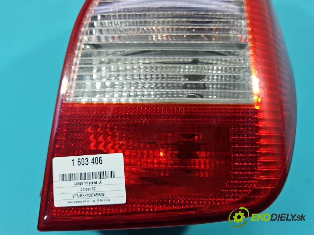 Citroen C2 1.1 8V 60 HP manual 44 kW 1124 cm3 3- svetlo / reflektor zadné pravé blatník 9680283680