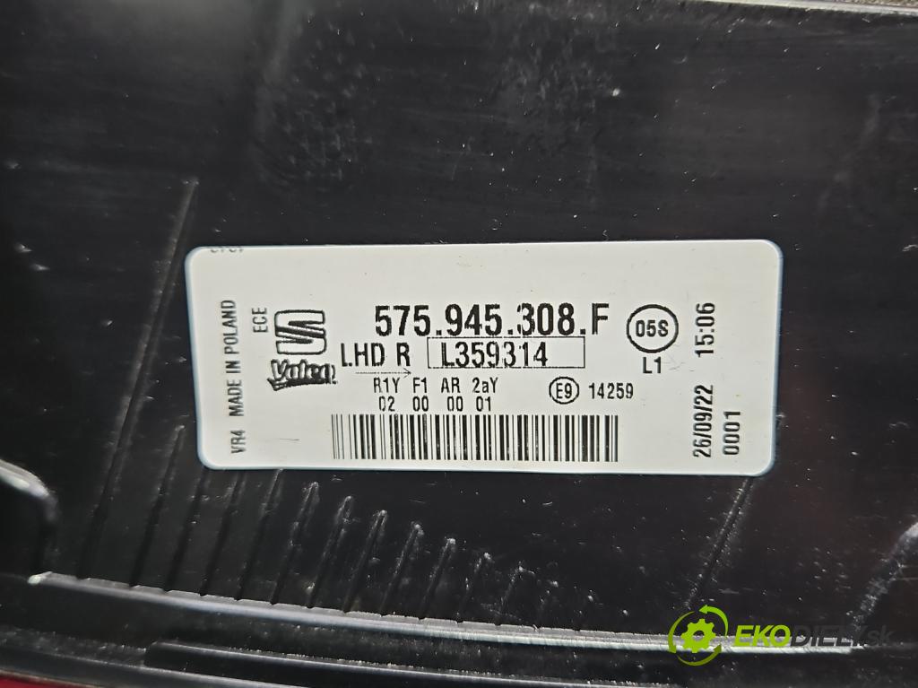 Seat Ateca 2016- 1.5 TSI 150 HP automatic 110 kW 1498 cm3 5- svetlo / reflektor zadné pravé 575945308F (Kľučka dverí ostatné)