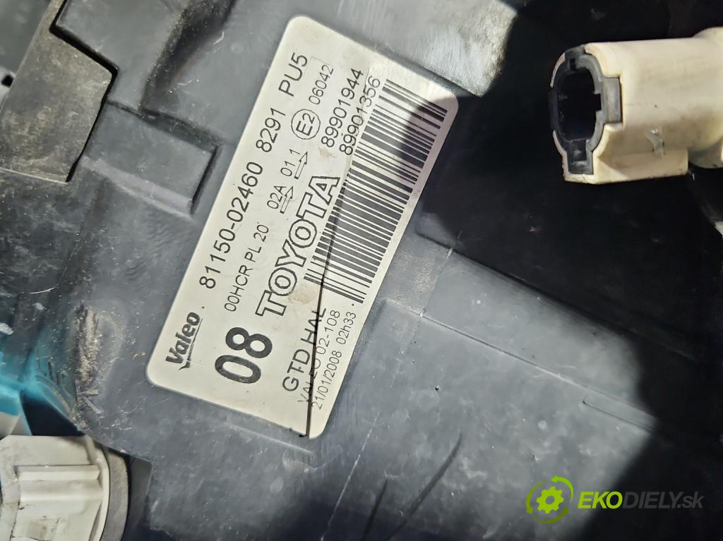 Toyota Auris I 2006-2013 1.4 D4D 90 hp automatic 66 kW 1364 cm3 3- světlo levý 81150-02460 (Klika dveří ostatní)