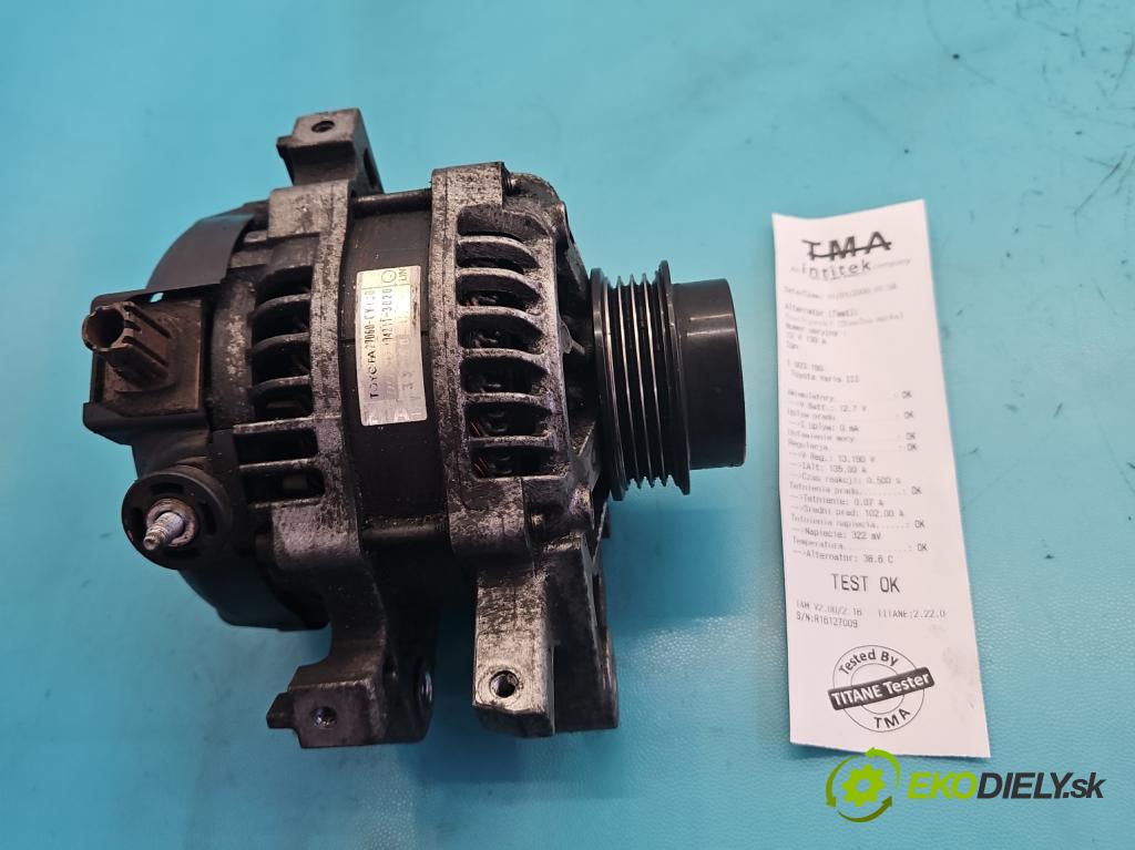 Toyota Yaris III 2011-2020 1.3 vvti 99 hp manual 73 kW 1329 cm3 5- Alternator 27060-0Y130 (Alternátor)