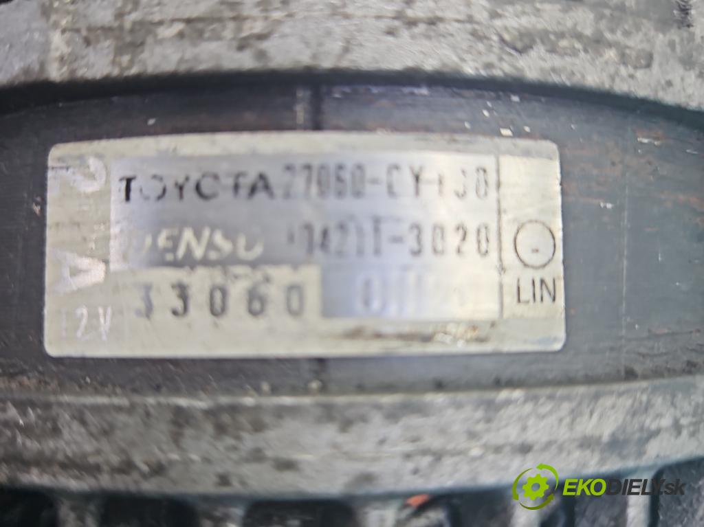 Toyota Yaris III 2011-2020 1.3 vvti 99 hp manual 73 kW 1329 cm3 5- Alternator 27060-0Y130 (Alternátor)