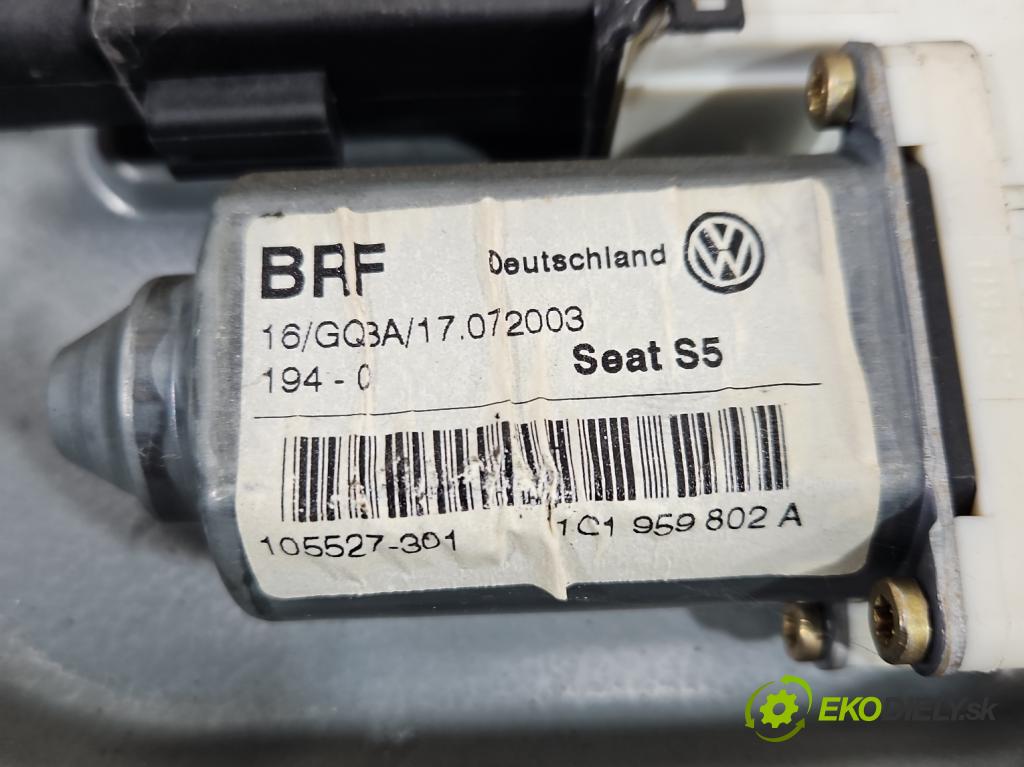 Seat Leon I 1999-2005 1.6 16V 105 HP manual 77 kW 1598 cm3 5- mechanizmus okna predné pravý 1M0837756
