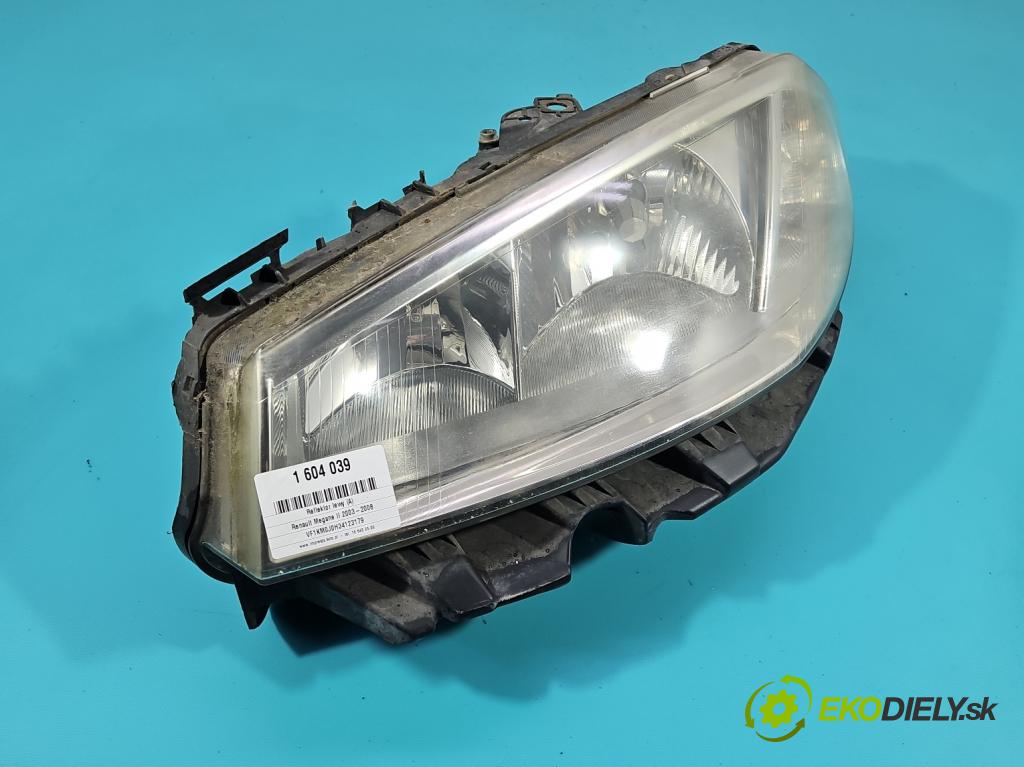 Renault Megane II 2003-2008 1.6 16V 113 HP manual 83 kW 1598 cm3 5- Reflektor: ľavý 7701064018 (Kľučka dverí ostatné)