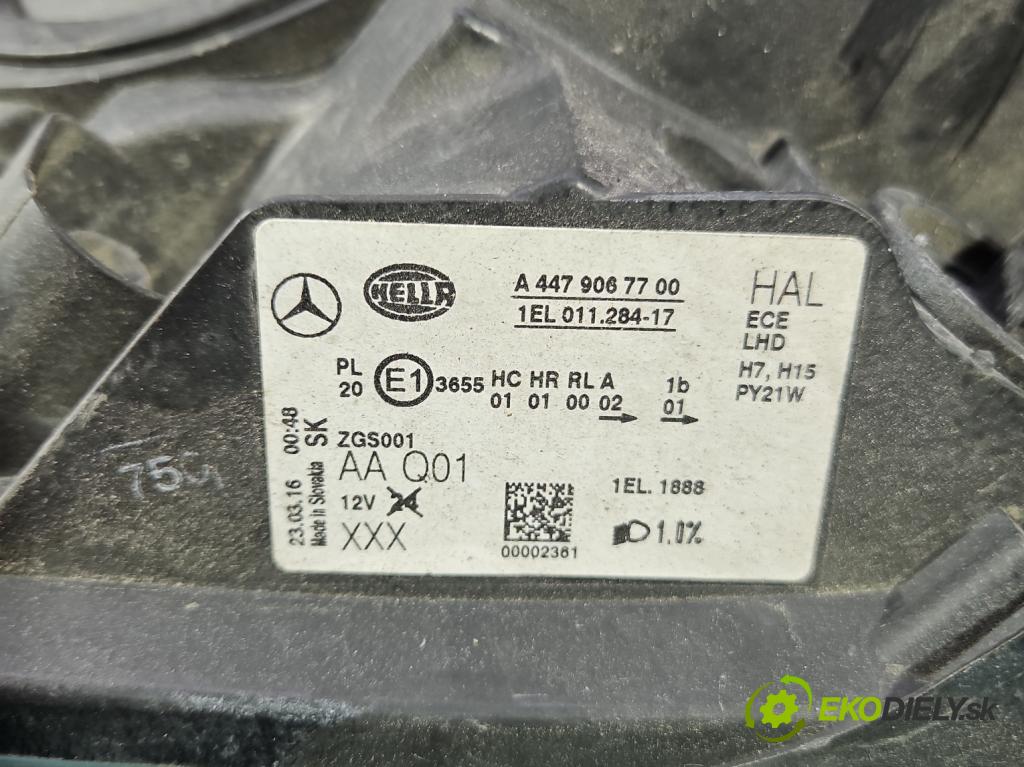 Mercedes Vito W447 2014- 1.6 cdi 114 hp manual 84 kW 1598 cm3 5- světlo levý A4479067700 (Klika dveří ostatní)