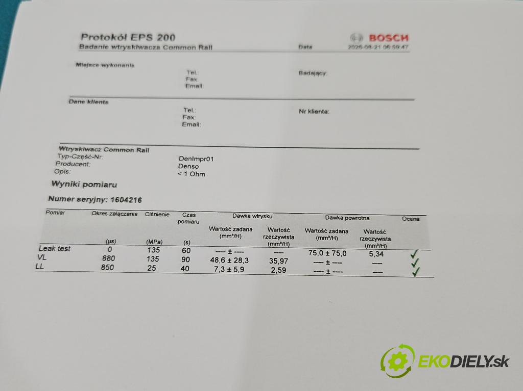 Toyota Corolla Verso II 2004-2009 2.0 D4D 116 hp manual 85 kW 1995 cm3 5- vstřikovač diesel 23670-0G040