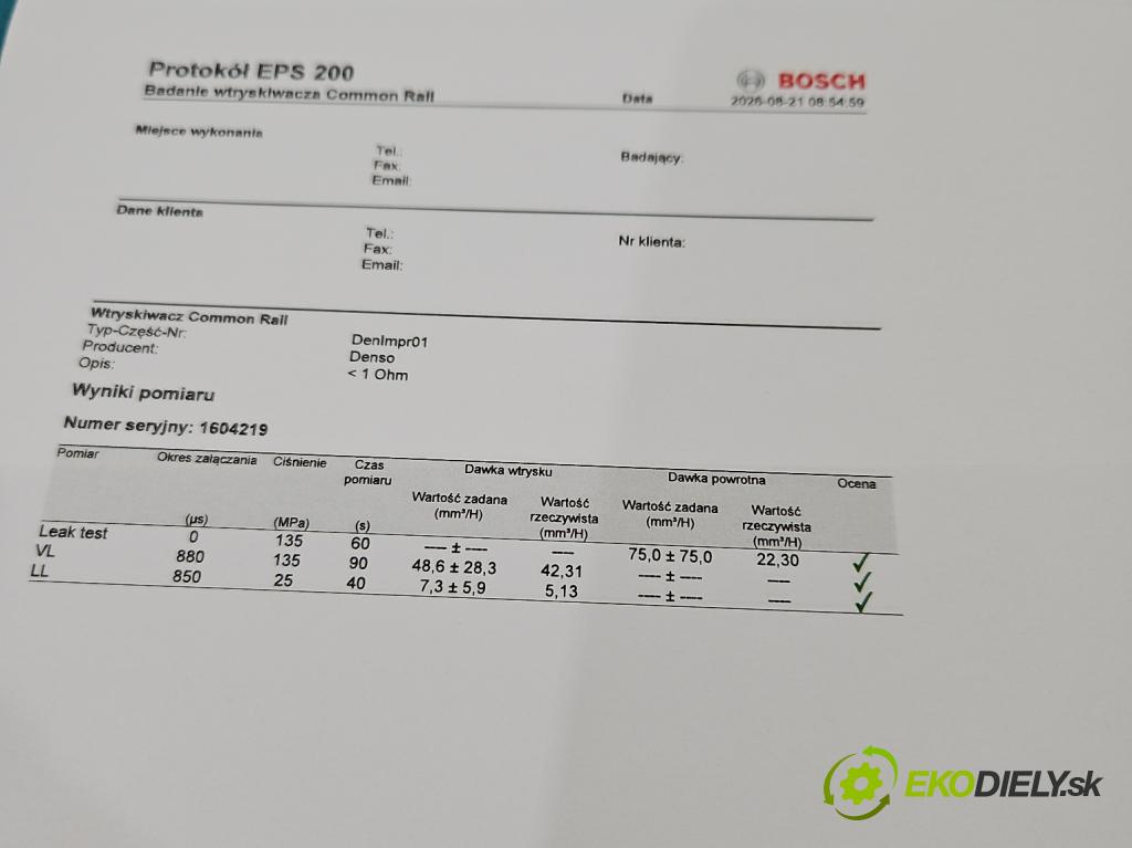 Toyota Corolla Verso II 2004-2009 2.0 D4D 116 hp manual 85 kW 1995 cm3 5- vstřikovač diesel 23670-0G010