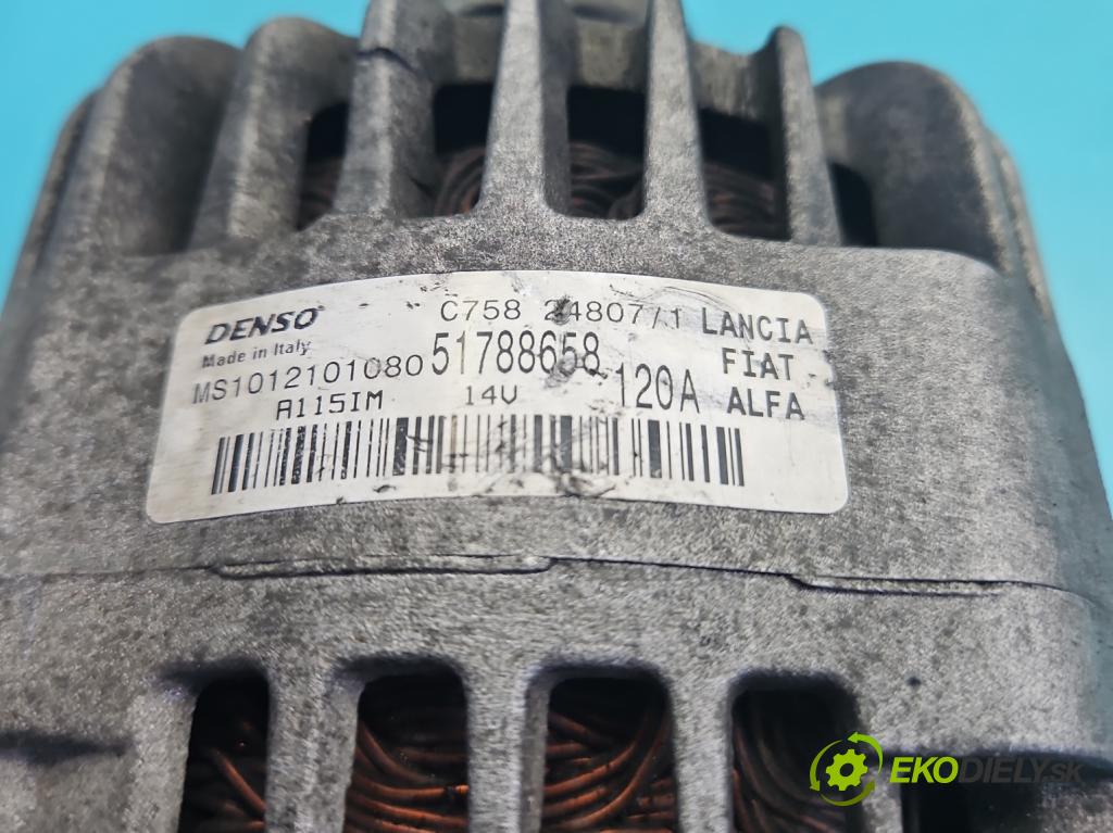 Fiat Punto Grande 1.4 T 120 hp manual 88 kW 1368 cm3 5- Alternator 51788658 (Alternátor)