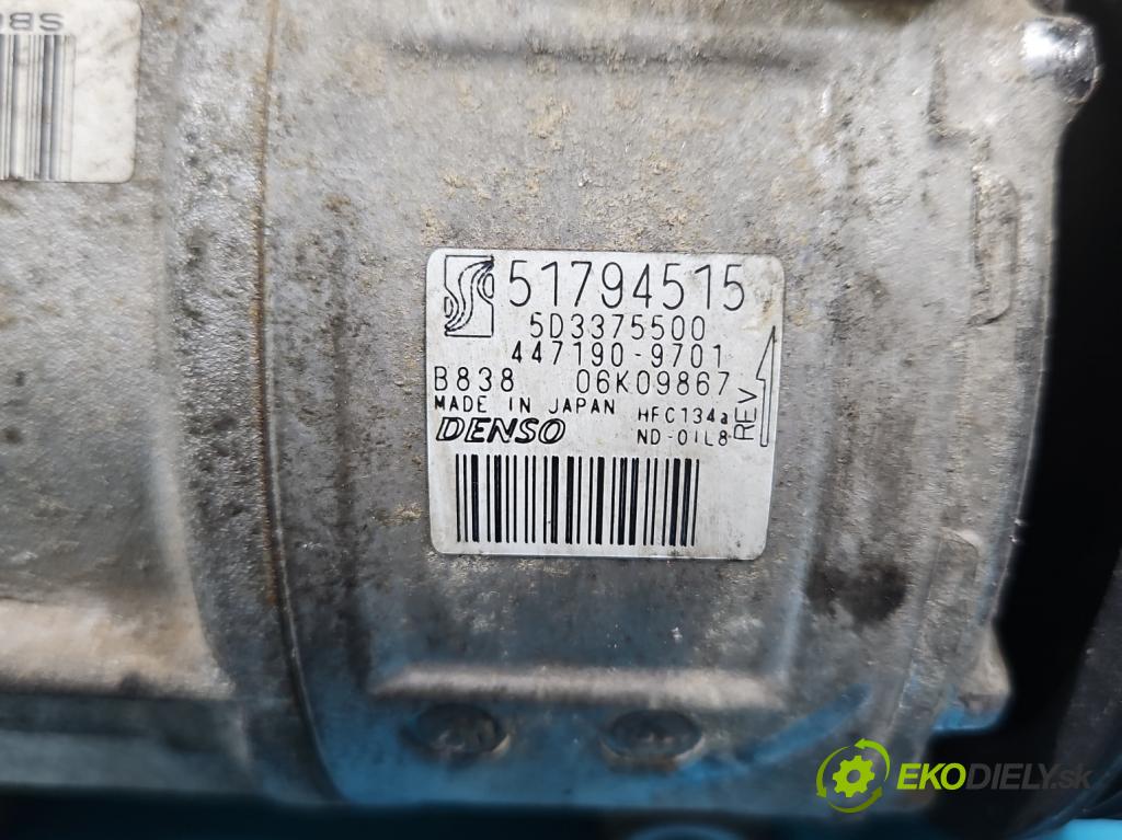 Fiat Punto Grande 1.4 T 120 HP manual 88 kW 1368 cm3 5- Kompresor: klimatizácie 51794515 (Kompresor klimatizácie)