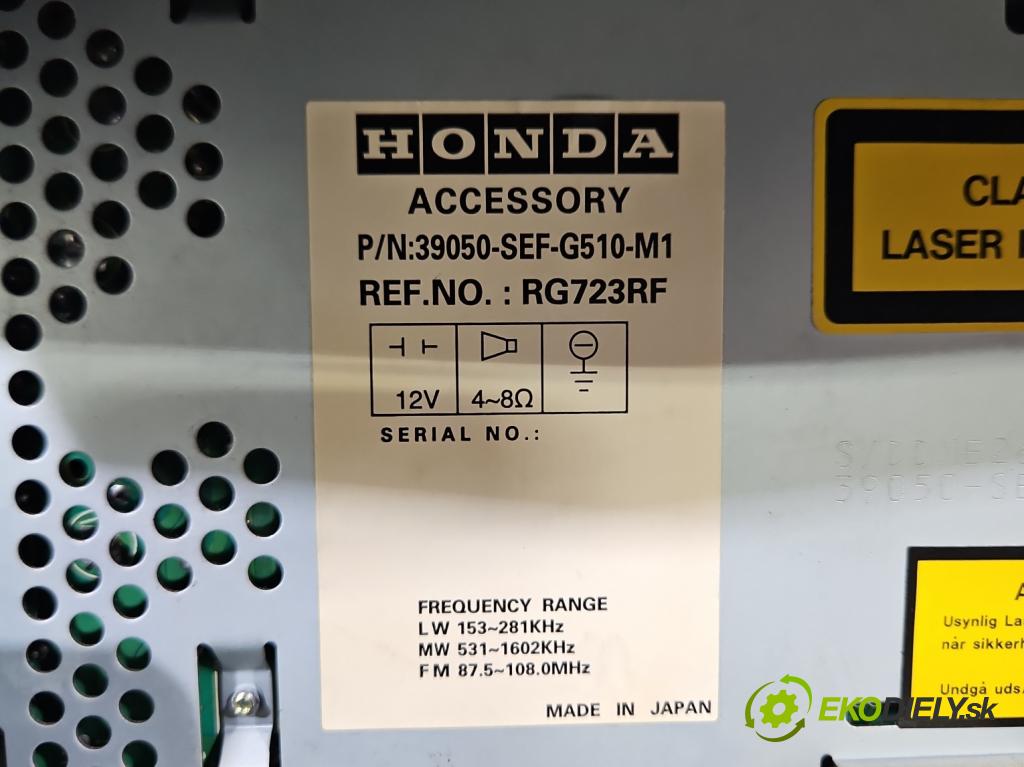 Honda Accord VII 2002-2008 2.2 i-CTDi 140 HP manual 103 kW 2204 cm3 5- Radio originál 39050-SEF-G510-M1