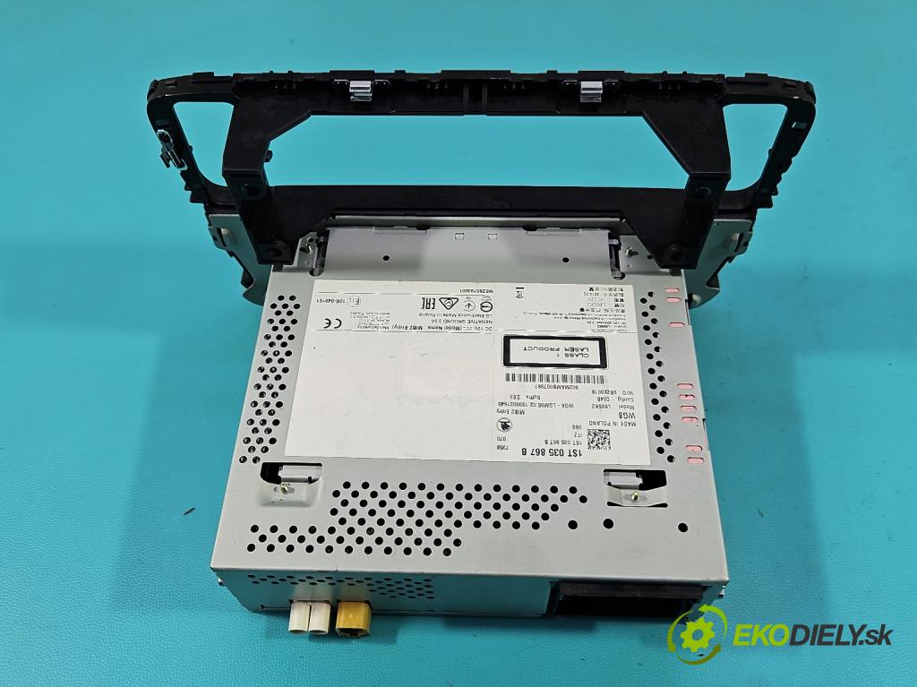 Skoda Citigo 2011-2019 1.0 MPI 75 HP manual 55 kW 999 cm3 5- Radio originál 1ST035867B