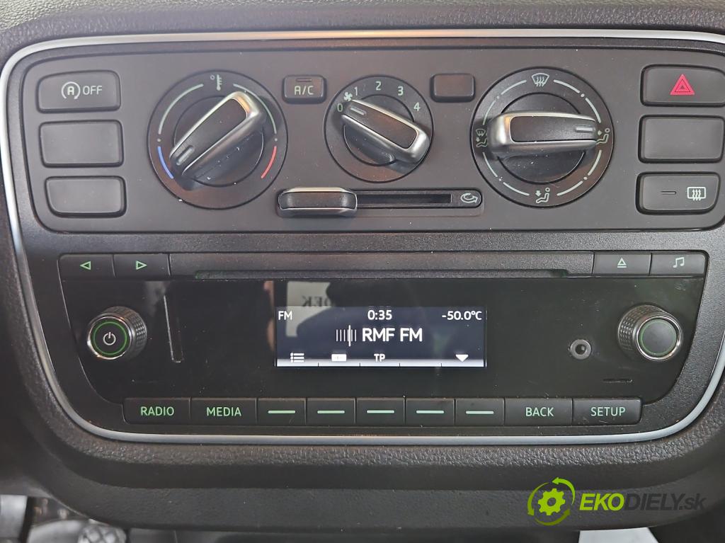 Skoda Citigo 2011-2019 1.0 MPI 75 HP manual 55 kW 999 cm3 5- Radio originál 1ST035867B