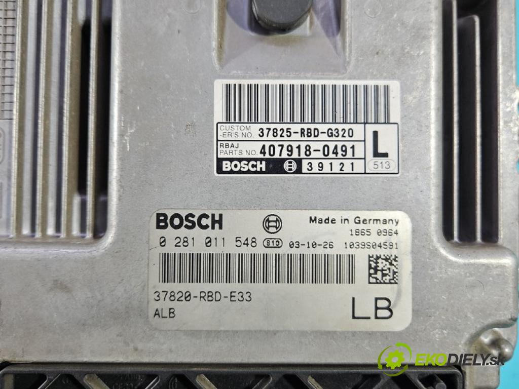 Honda Accord VII 2002-2008 2.2 i-CTDi 140 hp manual 103 kW 2204 cm3 5- řídící jednotka motoru 0281011548