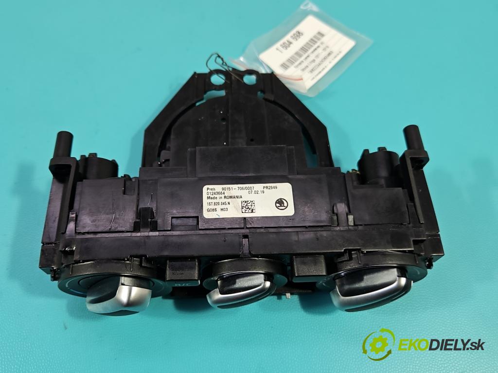 Skoda Citigo 2011-2019 1.0 MPI 75 HP manual 55 kW 999 cm3 5- panel kúrenia 1ST820045N