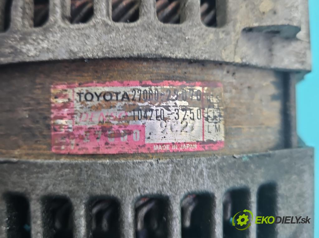 Toyota Corolla E12 2001-2009 2.0 D4D 90 hp manual 66 kW 1995 cm3 5- Alternator 104210-3250 (Alternátor)