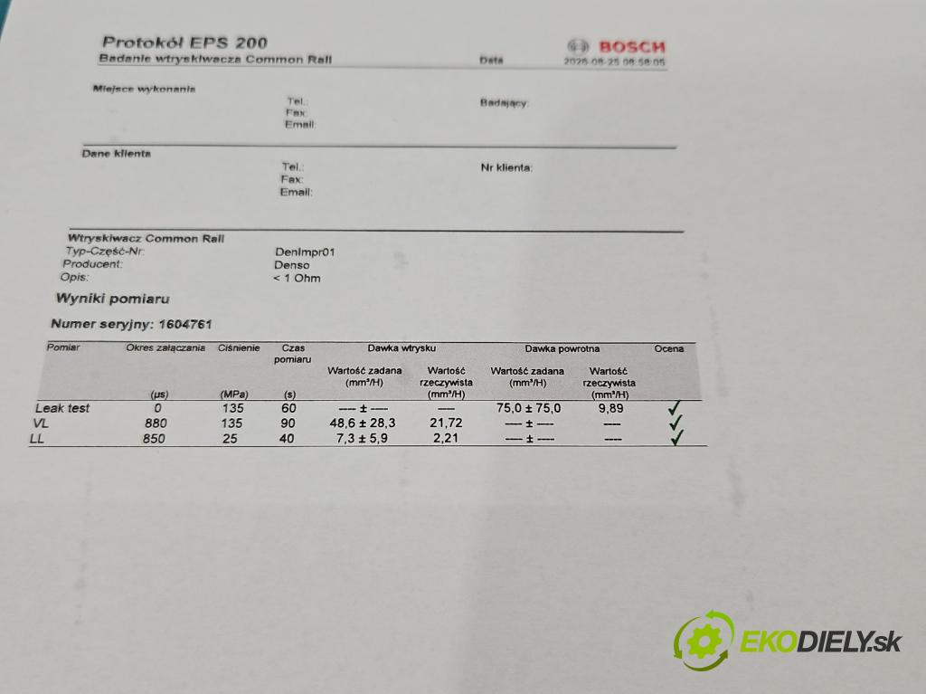 Toyota Corolla E12 2001-2009 2.0 D4D 90 hp manual 66 kW 1995 cm3 5- vstřikovač diesel 23670-27020