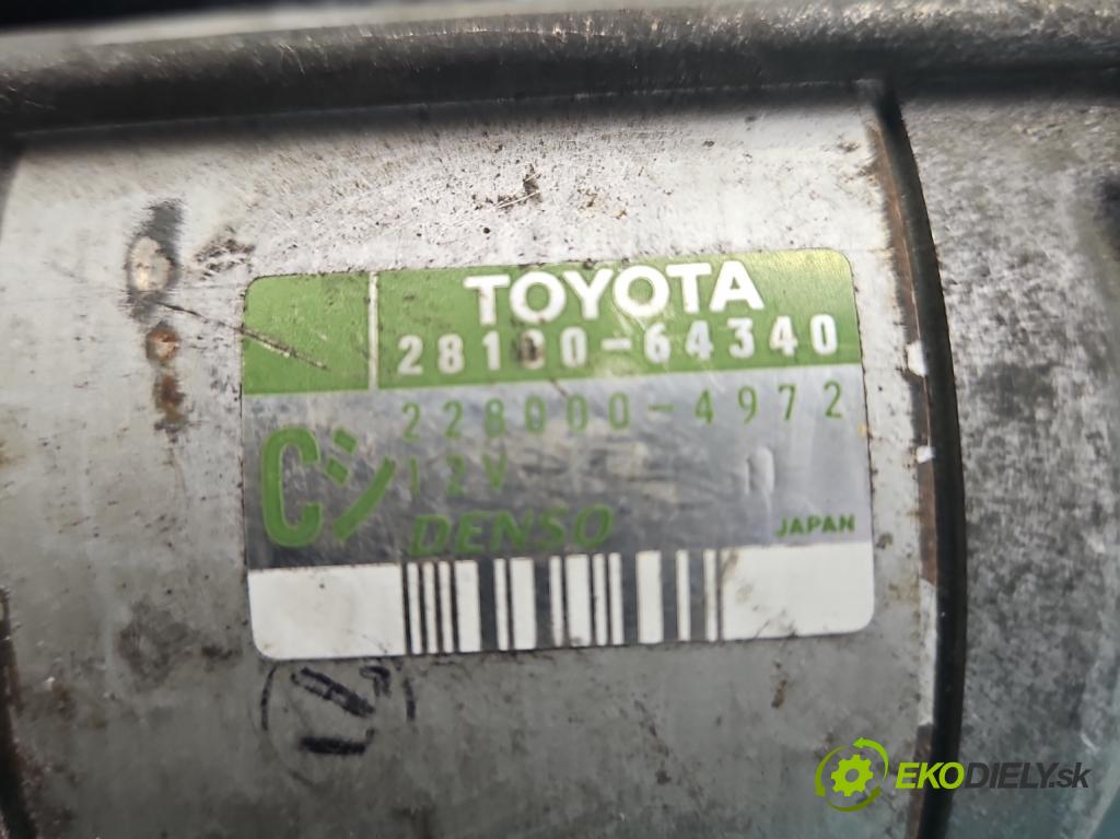 Toyota Corolla E12 2001-2009 2.0 D4D 90 hp manual 66 kW 1995 cm3 5- startér: 28100-64340 (Startér)