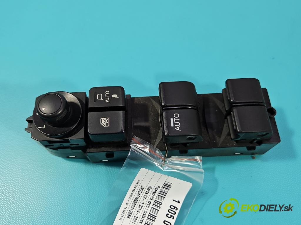 Mazda CX-3 2014-2021 1.5d 105 HP manual 77 kW 1499 cm3 5- prepínač okien spätných zrkadiel DG8T66350