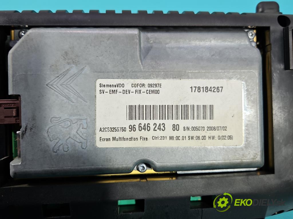 Citroen C8 2002-2014 2.0 hdi 120 HP manual 88 kW 1997 cm3 5- prístrojovka/ budíky 9664624380 (Prístrojová doska)