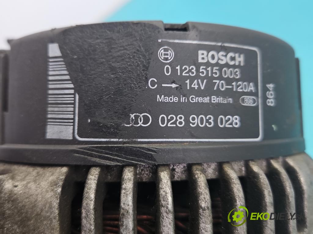 Vw Passat B5 1995-2005 1.9 tdi 90 HP manual 66 kW 1896 cm3 5- Alternator 0123515003 (Alternátor)