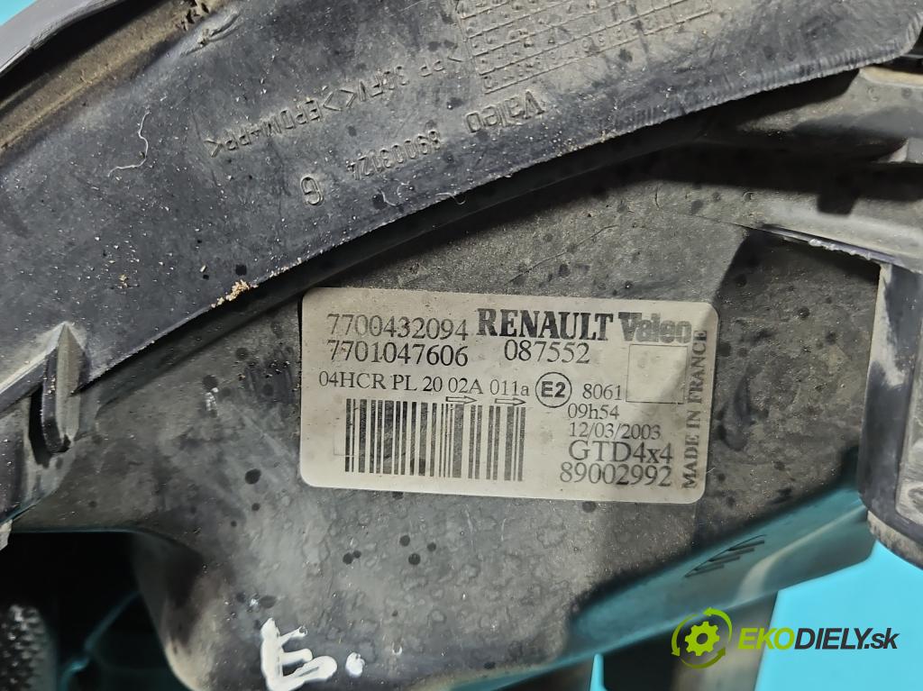 Renault Scenic I 1996-2003 1.6 16V 107 HP manual 79 kW 1598 cm3 5- světlo levý 7700432094 (Klika dveří ostatní)