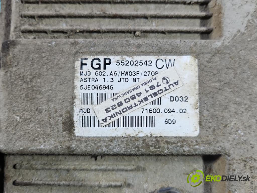 Opel Astra III 2004-2014 1.3 cdti 90 hp manual 66 kW 1248 cm3 5- řídící jednotka motoru 55202542