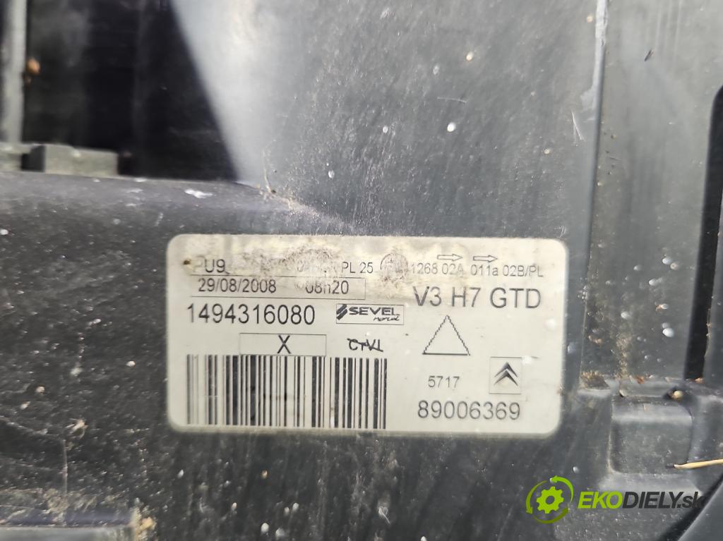 Citroen C8 2002-2014 2.0 hdi 120 HP manual 88 kW 1997 cm3 5- Reflektor: ľavý 1494316080 (Kľučka dverí ostatné)