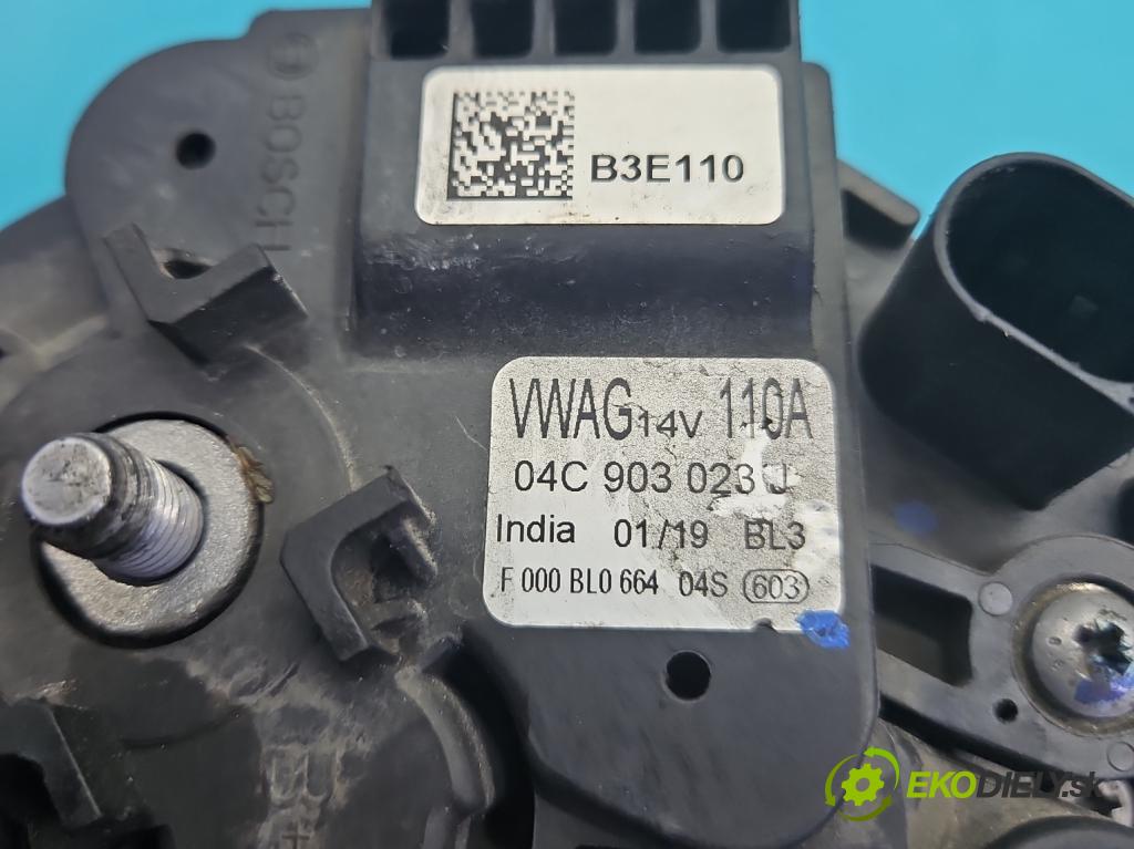 Skoda Citigo 2011-2019 1.0 MPI 75 HP manual 55 kW 999 cm3 5- Alternator 04C903023J (Alternátor)