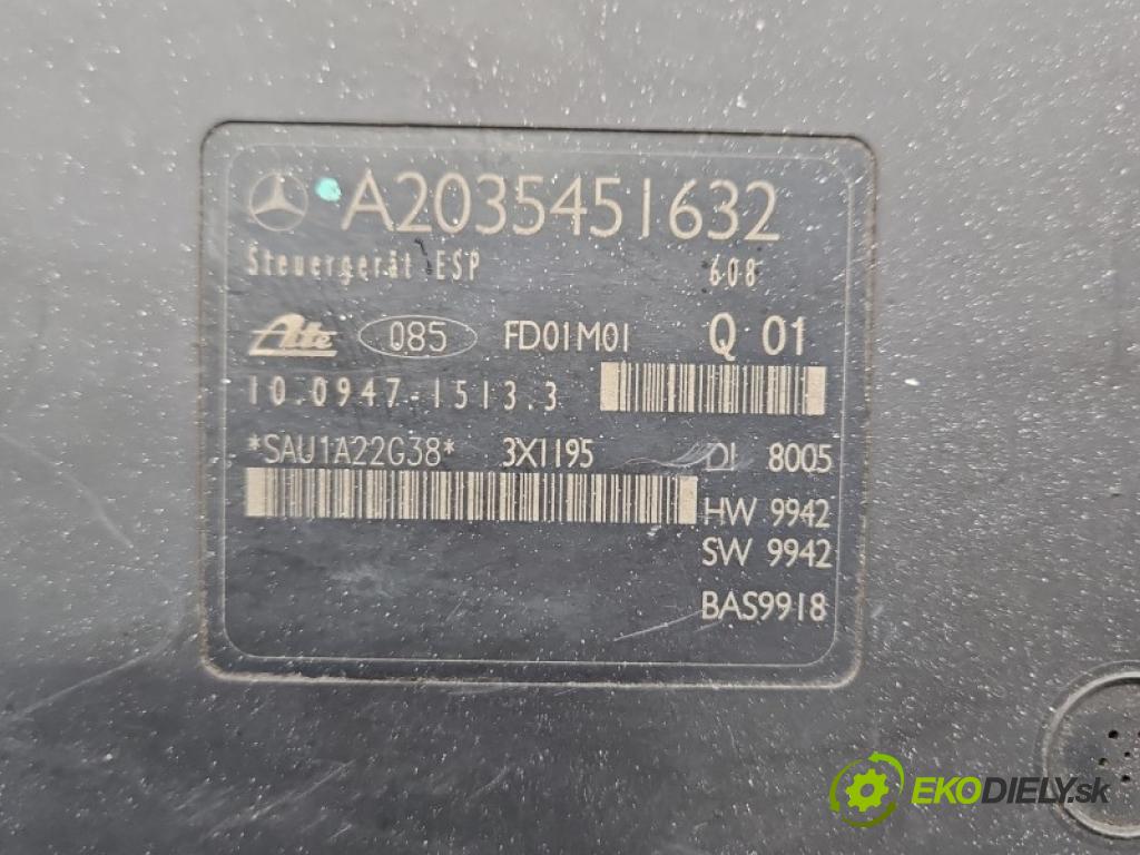 Mercedes C W203 2000-2007 2.0 kompressor 163 hp manual 120 kW 1998 cm3 3- čerpadlo abs A2035451632 (Pumpa ABS)