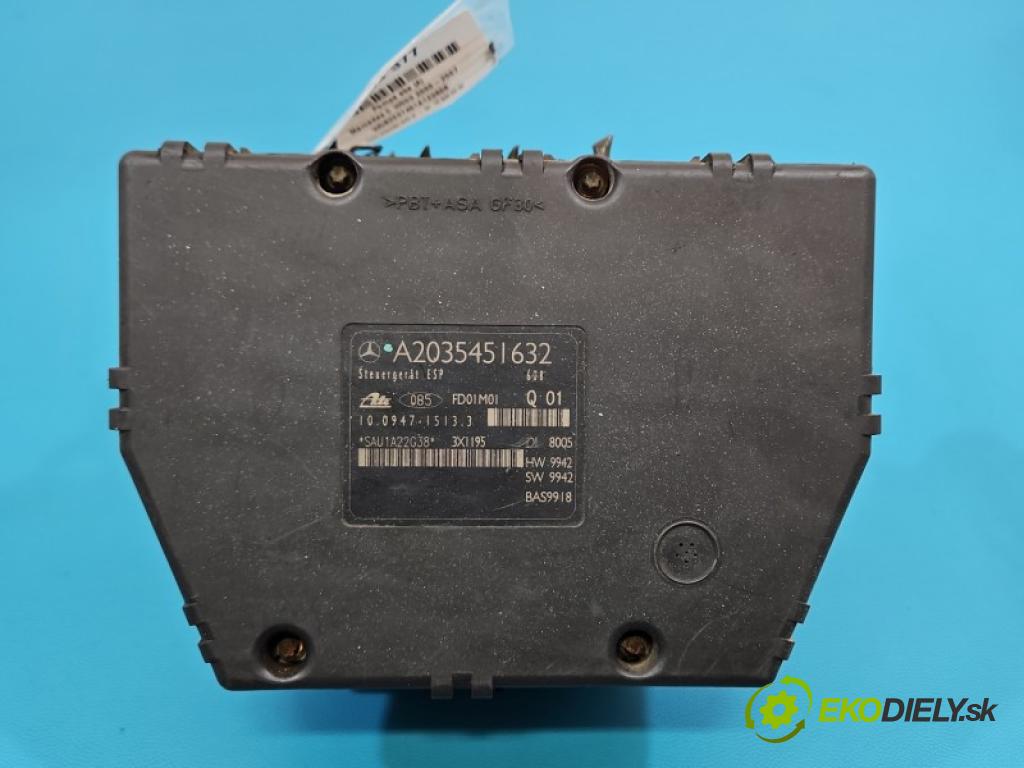 Mercedes C W203 2000-2007 2.0 kompressor 163 hp manual 120 kW 1998 cm3 3- čerpadlo abs A2035451632 (Pumpa ABS)