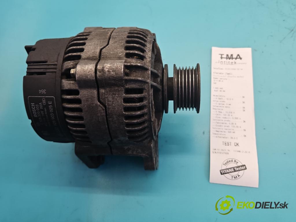 Audi 80 B4 1991-1994 1.9 tdi 90 hp manual 66 kW 1896 cm3 5- Alternator 028903025E (Alternátor)