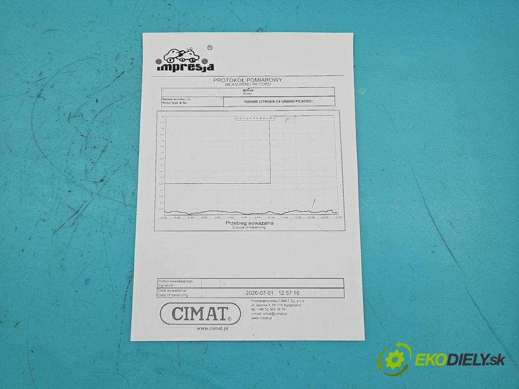 Citroen C4 Grand picasso I 2006-2013 1.6 T 156 HP automatic 115 kW 1598 cm3 5- turbodúchadlo, turbo repasovaná 53039880425