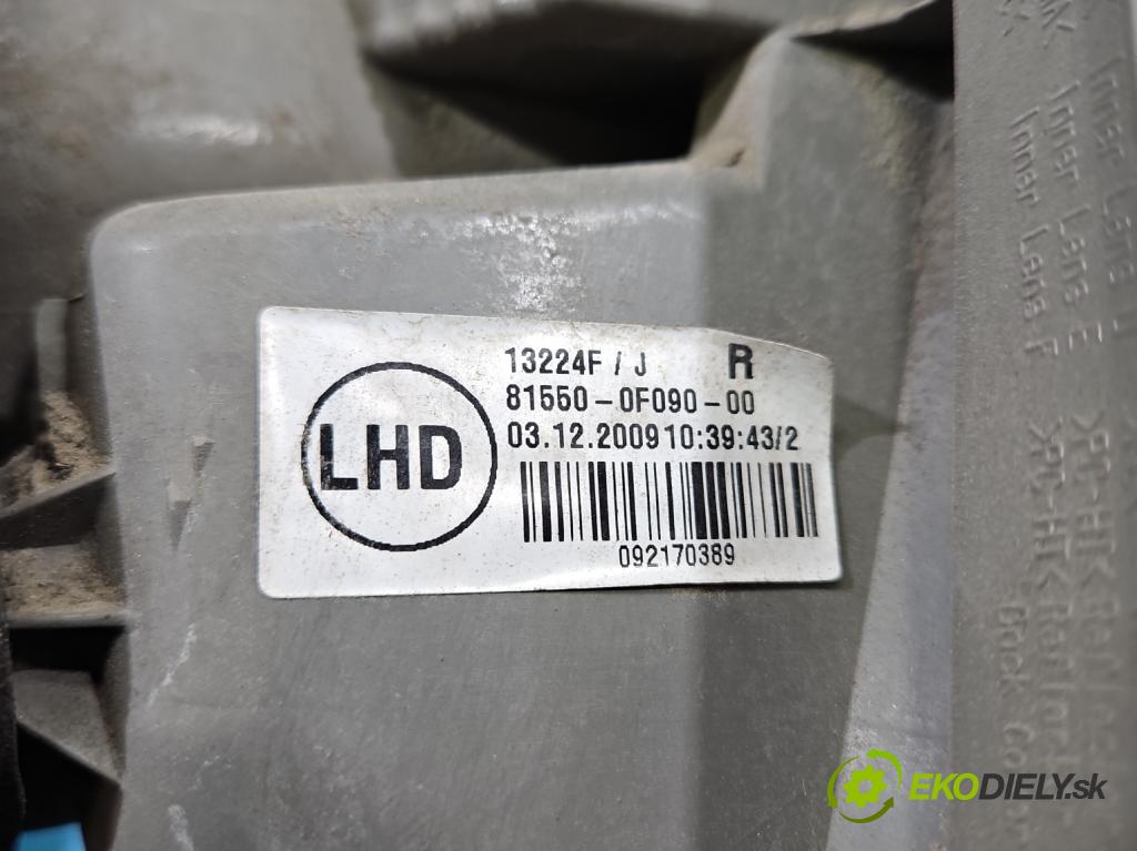Toyota Verso 2009-2018 2.0 D4D 126 HP manual 93 kW 1998 cm3 5- svetlo / reflektor zadné pravé 81550-0F090-00 (Kľučka dverí ostatné)