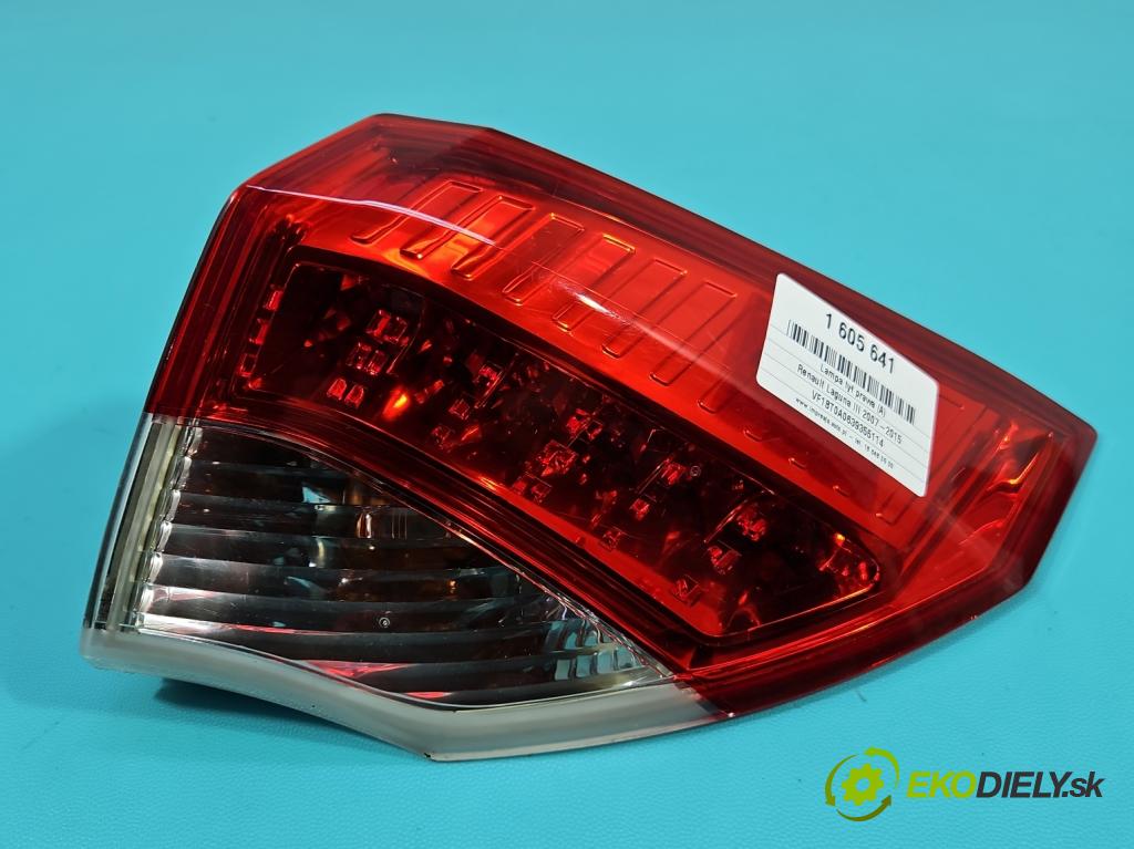 Renault Laguna III 2007-2015 1.5 dci 110 HP manual 81 kW 1461 cm3 5- svetlo / reflektor zadné pravé (Kľučka dverí ostatné)
