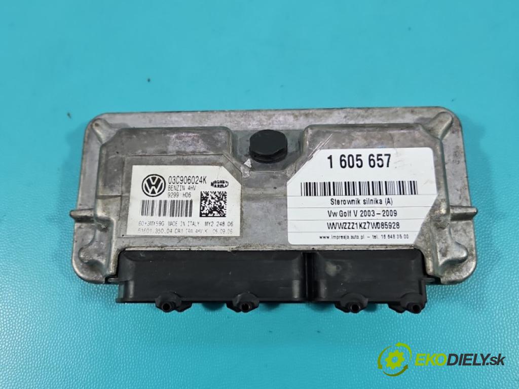 Vw Golf V 2003-2009 1.4 16V 80 hp manual 59 kW 1390 cm3 5- řídící jednotka motoru 03C906024K
