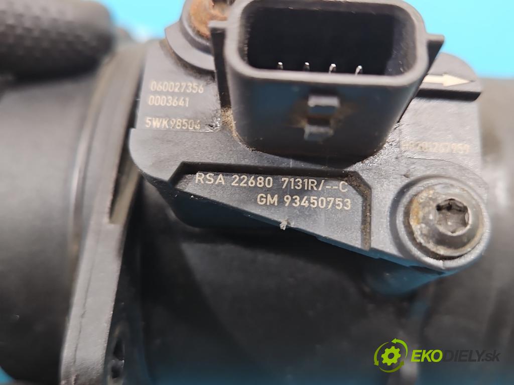 Opel Movano III 2010-2022 2.3 cdti 145 HP manual 107 kW 2299 cm3 5- průtokoměr: 93450753 (Váha vzduchu)