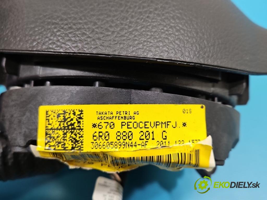 Vw Polo V 6R 2009-2017 1.4 16V 86 HP manual 63 kW 1390 cm3 5- airbag vzduch: Řidiči: 6R0880201G (Airbag)