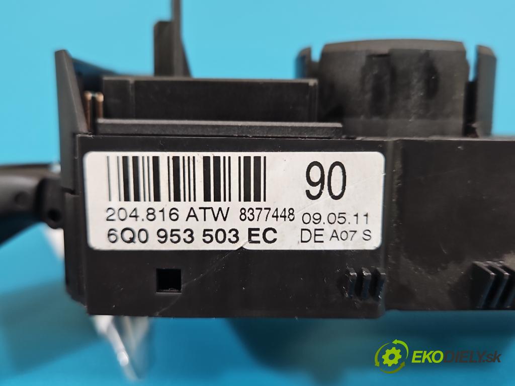 Vw Polo V 6R 2009-2017 1.4 16V 86 HP manual 63 kW 1390 cm3 5- prepínač komplex: 6Q0953503EC (Prepínacie páčky pod volantom)