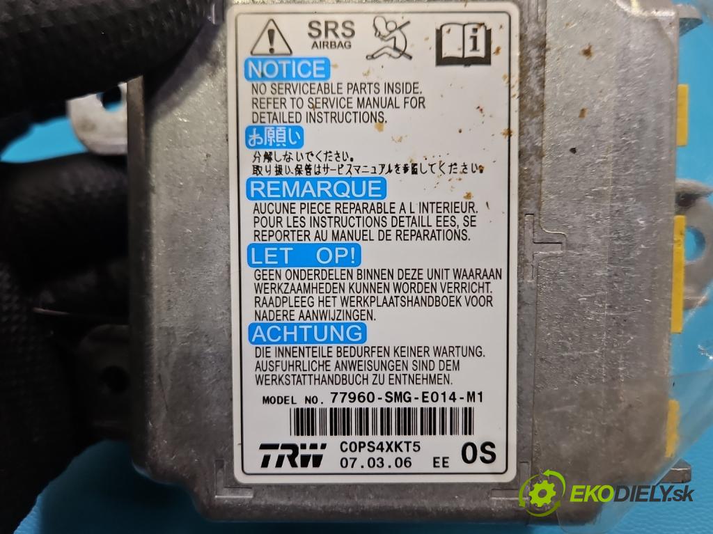 Honda Civic VIII 2006-2011 1.8 16V 140 hp manual 103 kW 1799 cm3 5- řídící jednotka polštáře: 77960-SMG-E014-M1