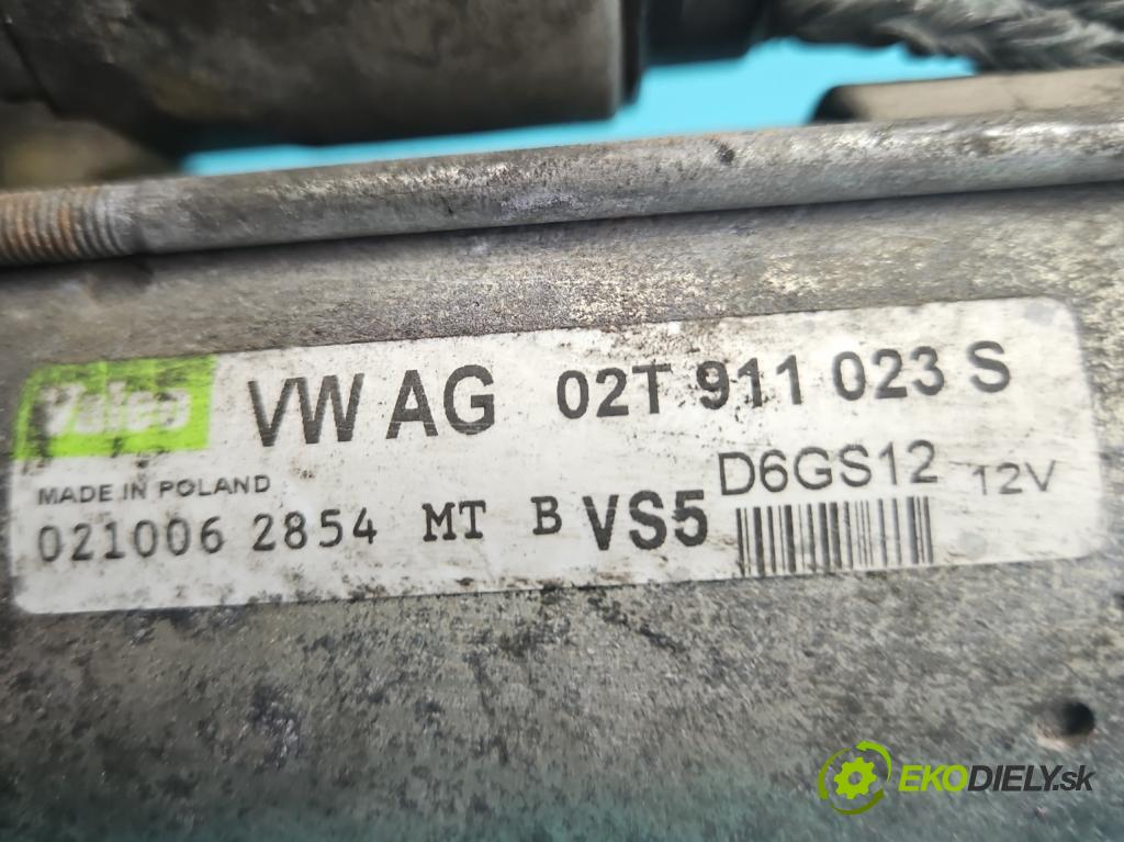 Vw Golf V 2003-2009 1.4 16V 80 hp manual 59 kW 1390 cm3 5- startér: 02T911023S (Startér)