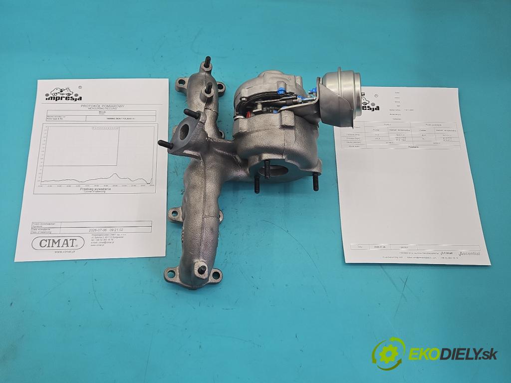 Seat Toledo II 1998-2004 1.9 tdi 110 hp manual 81 kW 1896 cm3 4- Turbodmychadlo repasováno 713673-2