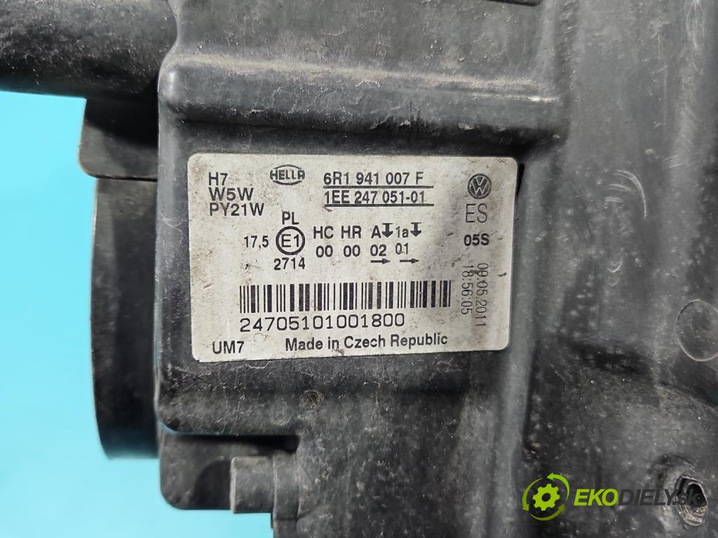 Vw Polo V 6R 2009-2017 1.4 16V 86 HP manual 63 kW 1390 cm3 5- Reflektor: ľavý 6R1941007F (Kľučka dverí ostatné)