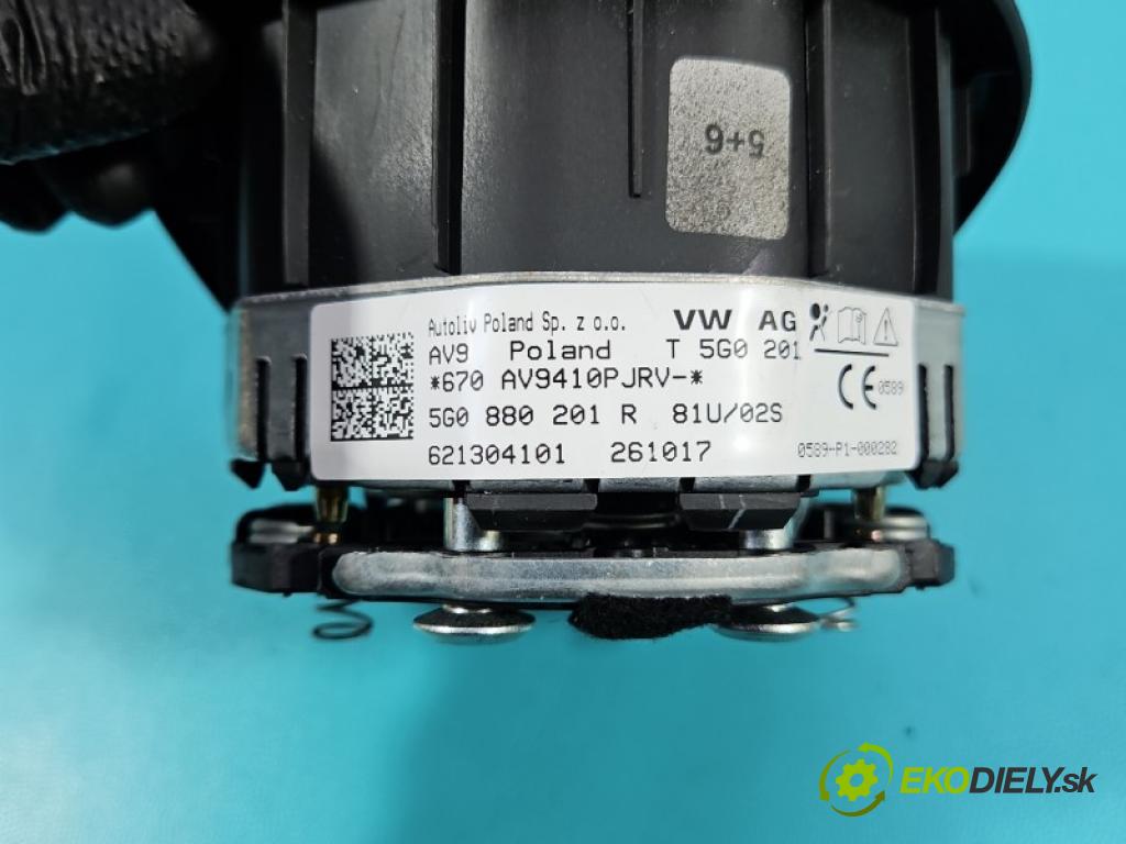 Vw Golf Sportsvan 1.4 TSI 125 HP manual 92 kW 1395 cm3 5- airbag vzduch: Řidiči: 5G0880201R (Airbag)