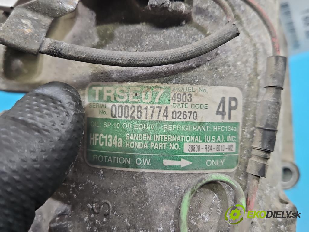 Honda Civic VIII 2006-2011 1.8 16V 140 HP manual 103 kW 1799 cm3 5- Kompresor: klimatizácie 38800-RSA-E010-M2 (Kompresor klimatizácie)