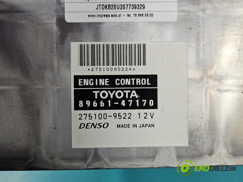 Toyota Prius II XW20 2003-2009 1.5 16V 77 hp automatic 57 kW 1497 cm3 5- řídící jednotka motoru 89661-47170