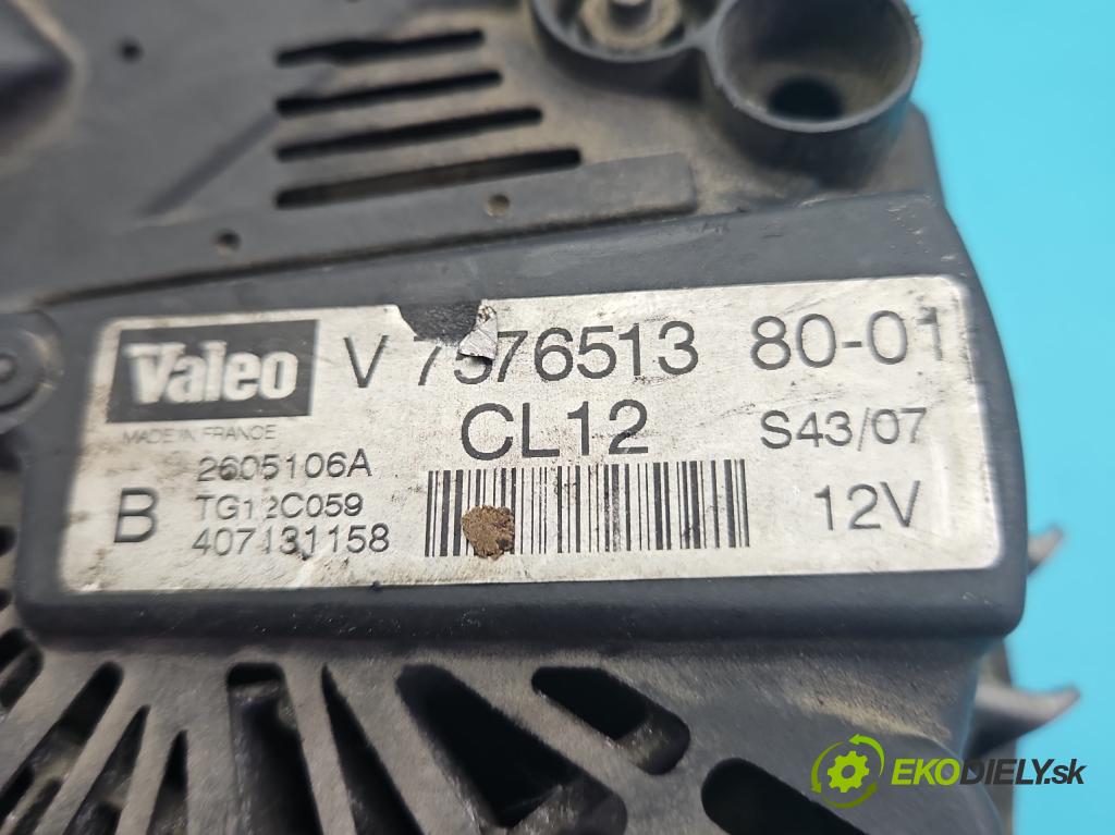 Peugeot 308 I 2007-2013 1.6 16V 120 HP manual 88 kW 1598 cm3 5- Alternator 757651380 (Alternátor)