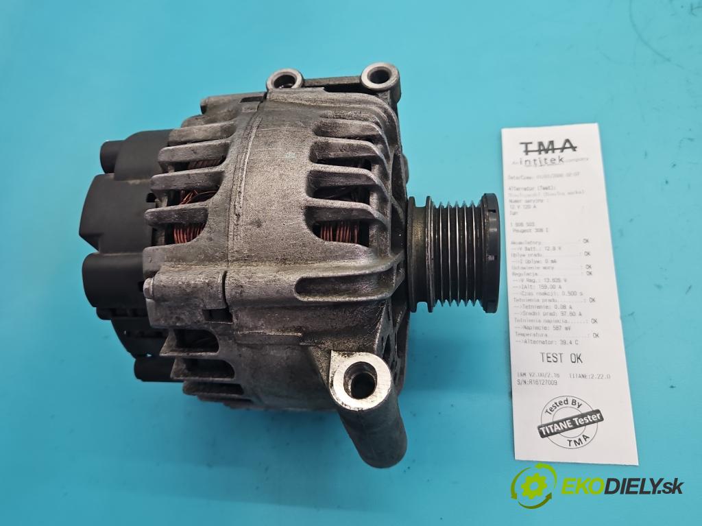Peugeot 308 I 2007-2013 1.6 16V 120 hp manual 88 kW 1598 cm3 5- Alternator 757651380 (Alternátor)