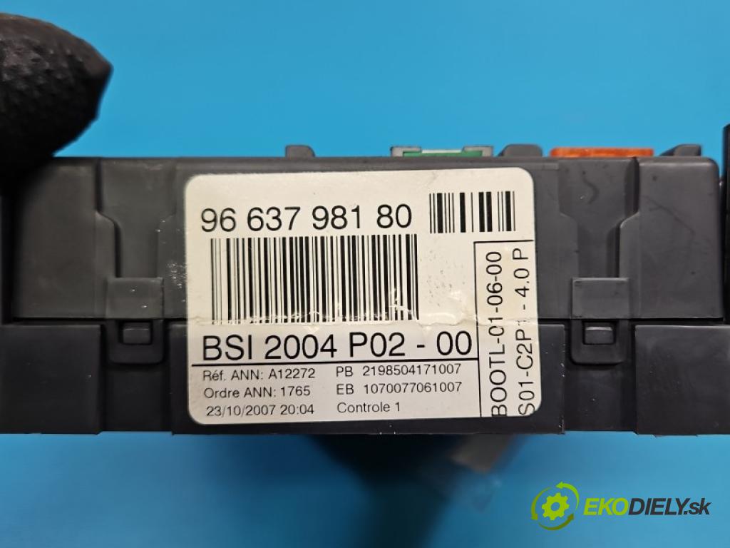 Peugeot 308 I 2007-2013 1.6 16V 120 hp manual 88 kW 1598 cm3 5- řídící jednotka 9663798180