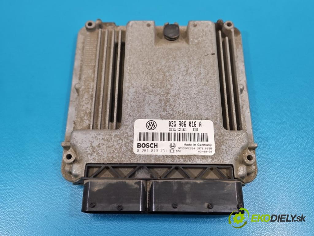 Vw Touran I 2003-2015 1.9 tdi 101 hp manual 74 kW 1896 cm3 5- řídící jednotka motoru 03G906016A