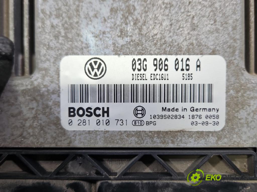 Vw Touran I 2003-2015 1.9 tdi 101 hp manual 74 kW 1896 cm3 5- řídící jednotka motoru 03G906016A